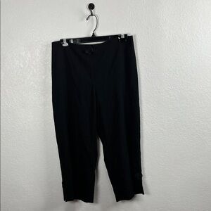 Joseph Ribkoff Women's Elegant Black Capri Dress Pants Zip Front Chic Business